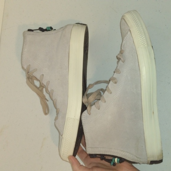 Converse suede tan high top zip back size men's 8 women's 10 - Picture 6 of 13